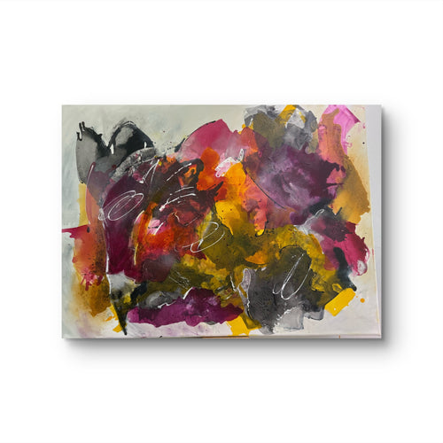 Fire Series Circling Back Abstract Mixed Media Painting Kim Depa Studio SW Michigan