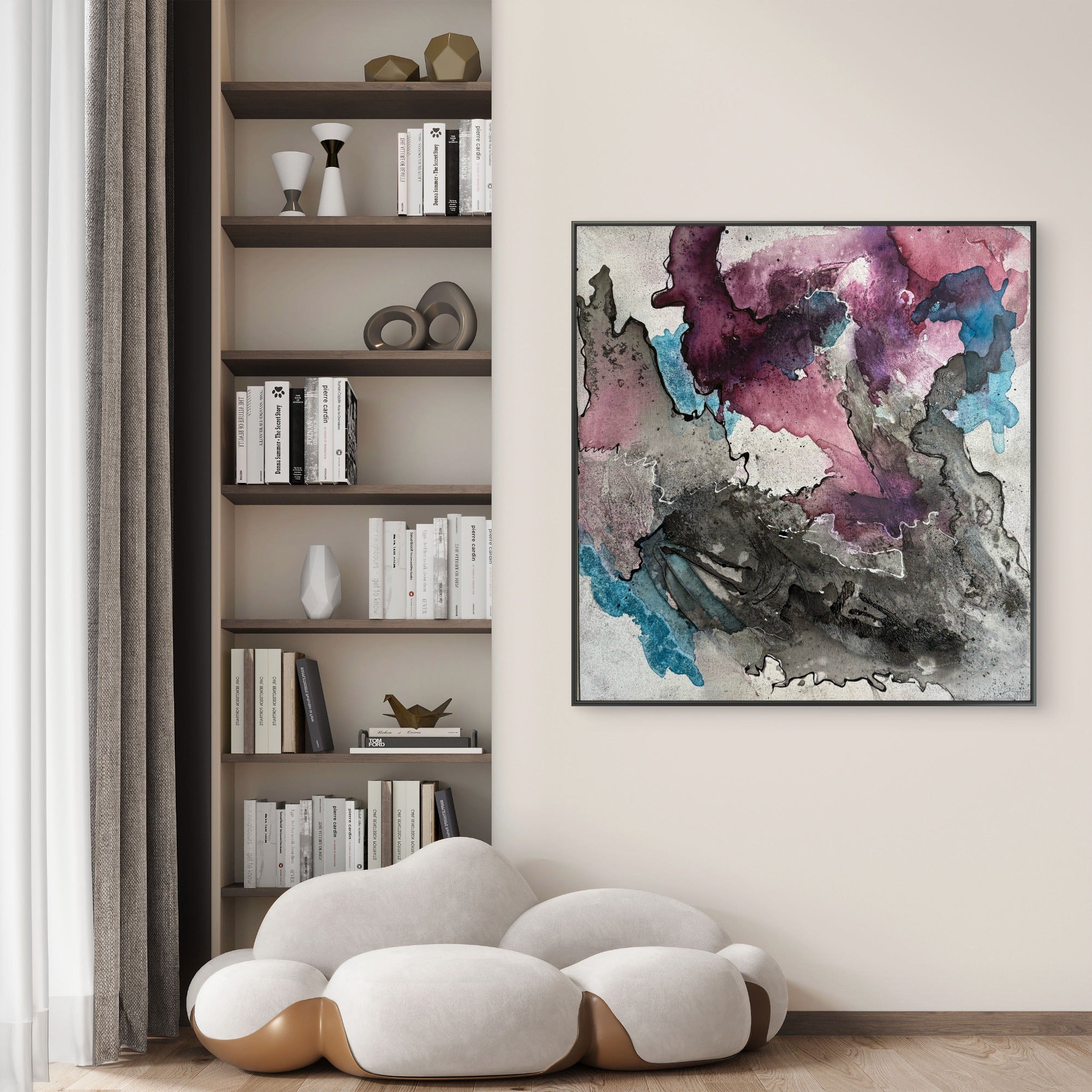 Bloom Series Coming Apart Coming Together Abstract Mixed Media painting on canvas Kim Depa Studio Southwest Michigan 