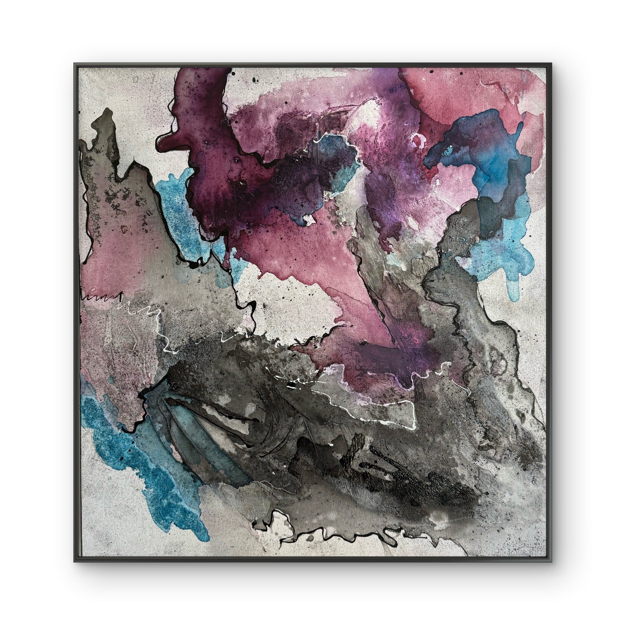 Bloom Series Coming Apart Coming Together Abstract Mixed Media painting on canvas Kim Depa Studio Southwest Michigan 