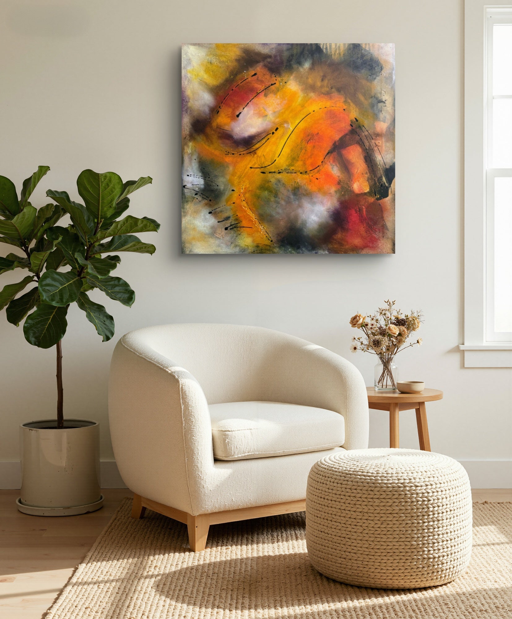 Belonging Series Finding Its Way Mixed Media Abstract painting on canvas Kim Depa Studio Southwest Michigan