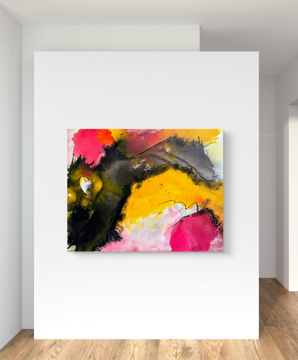 Fire Series I'm The Star mixed media abstract art painting on canvas Kim Depa Studio Southwest Michigan
