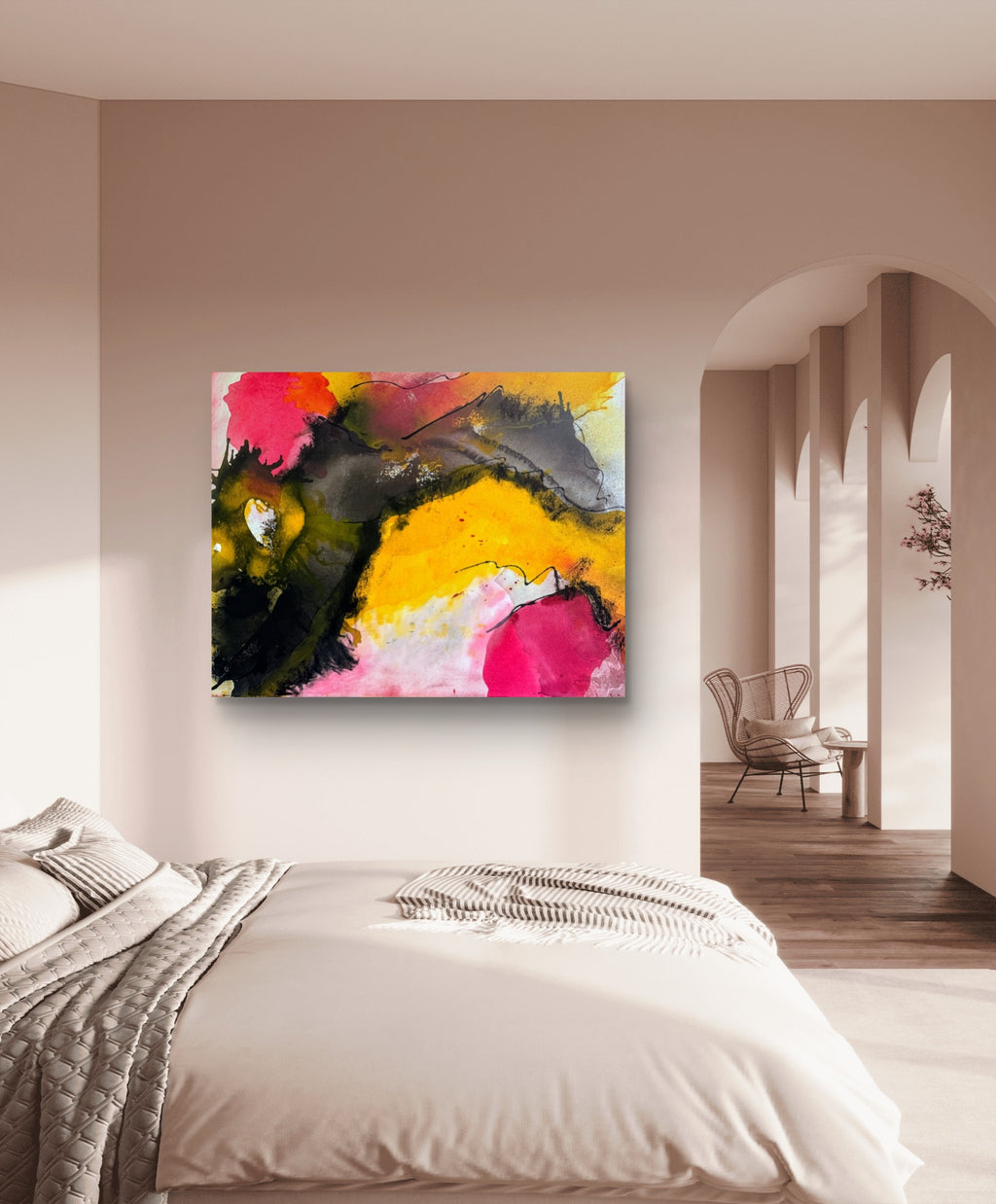 Fire Series I'm The Star mixed media abstract art painting on canvas Kim Depa Studio Southwest Michigan