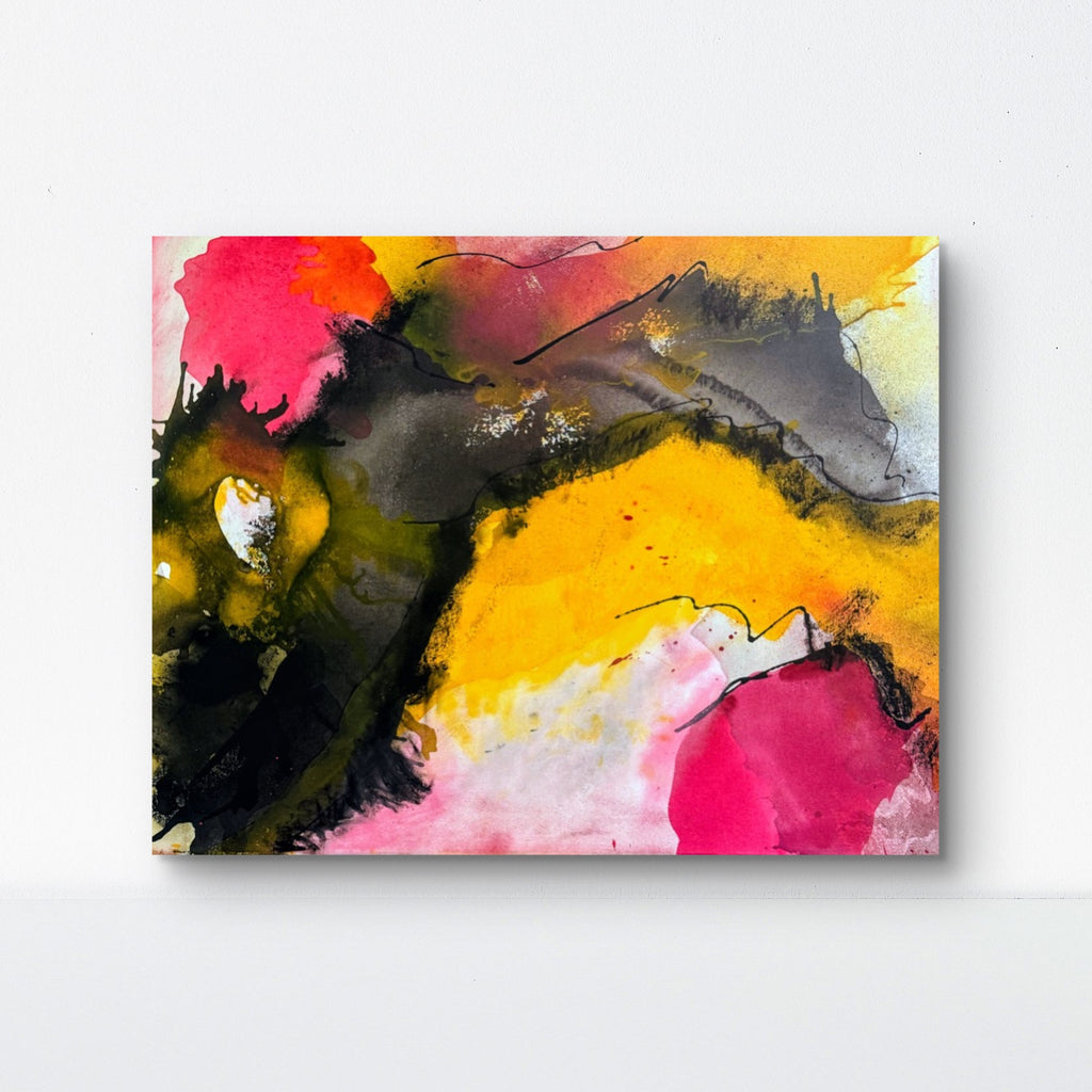 Fire Series I'm The Star mixed media abstract art painting on canvas Kim Depa Studio Southwest Michigan