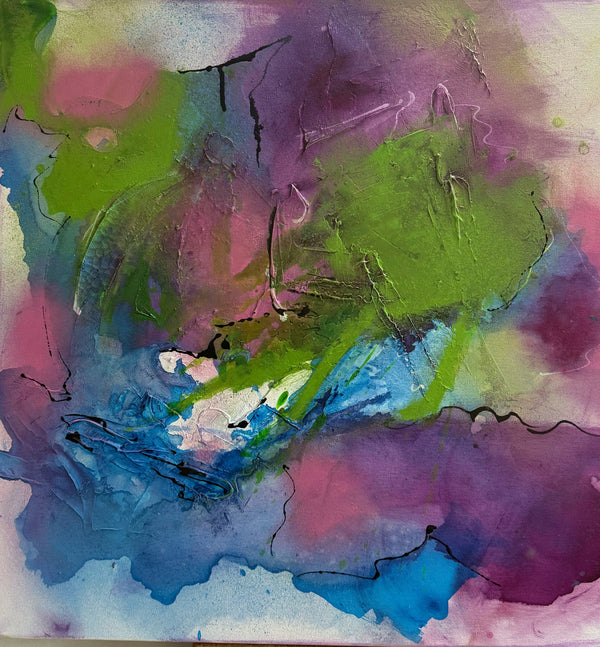 Bloom Series What The Rain Remembers Abstract Mixed Media painting on canvas Kim Depa Studio Southwest Michigan 