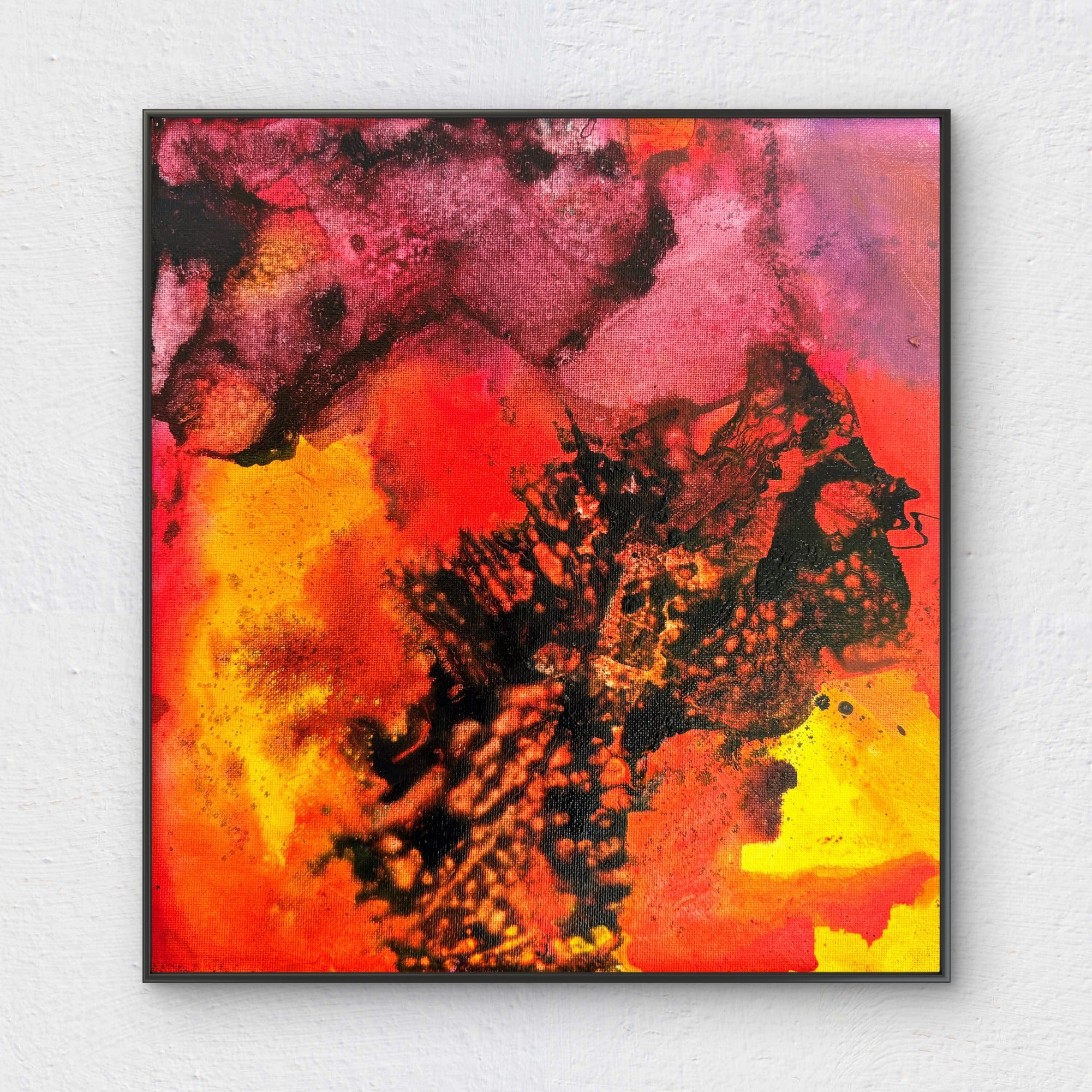 Fire Series She's Not Angry She's Awake Abstract Mixed Media painting on canvas Kim Depa Studio Southwest Michigan