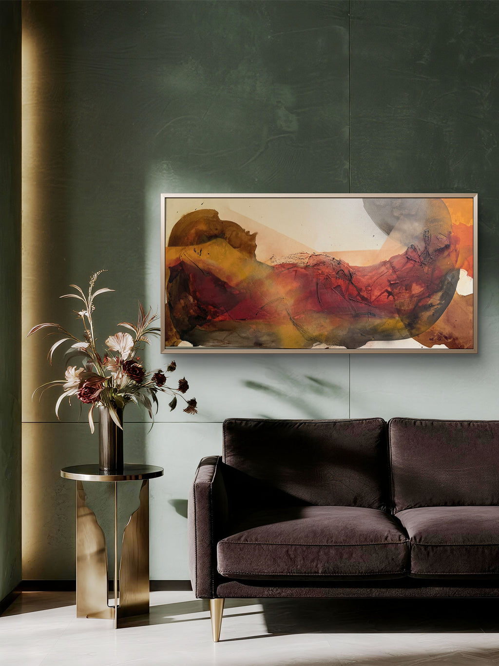 The Gold River | Original Abstract Mixed Media Painting | Fire Series