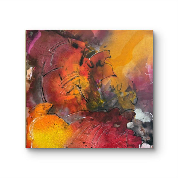 Fire Series Uncontrollable Abstract Mixed Media painting on canvas Kim Depa Studio Southwest Michigan