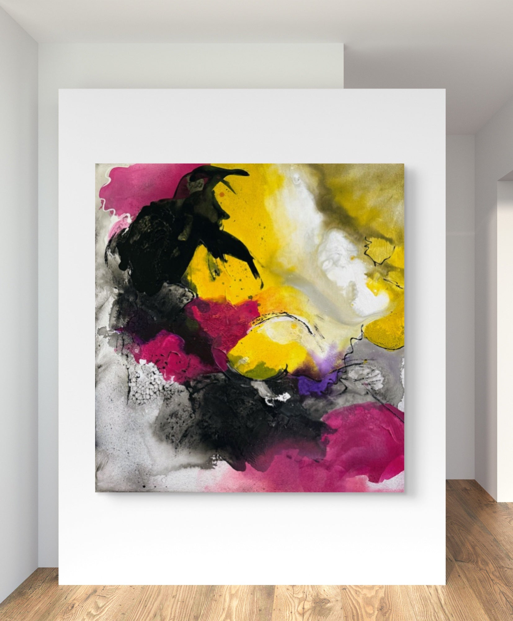 Within Series What Fills the Cracks Abstract Mixed Media painting on canvas Kim Depa Studio Southwest Michigan