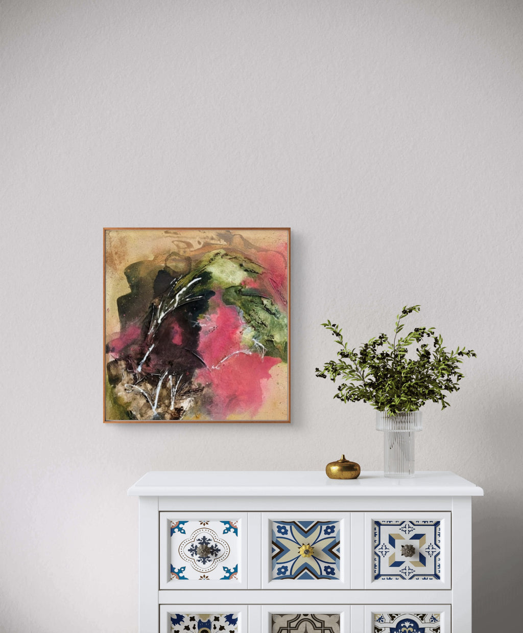Bloom Series Without Permission Mixed Media Abstract canvas painting Kim Depa Studio Southwest Michigan