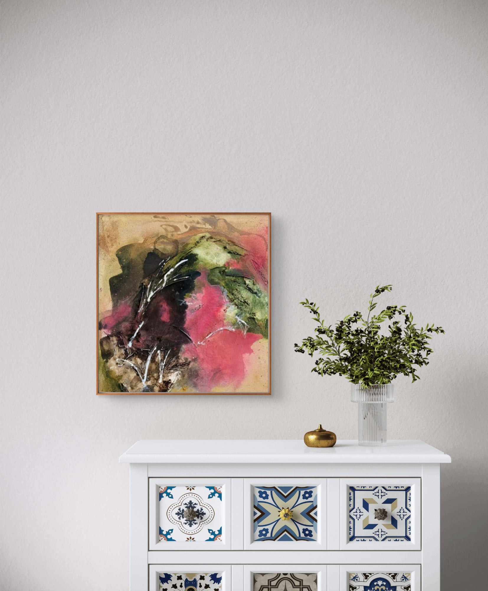 Bloom Series Without Permission Mixed Media Abstract canvas painting Kim Depa Studio Southwest Michigan