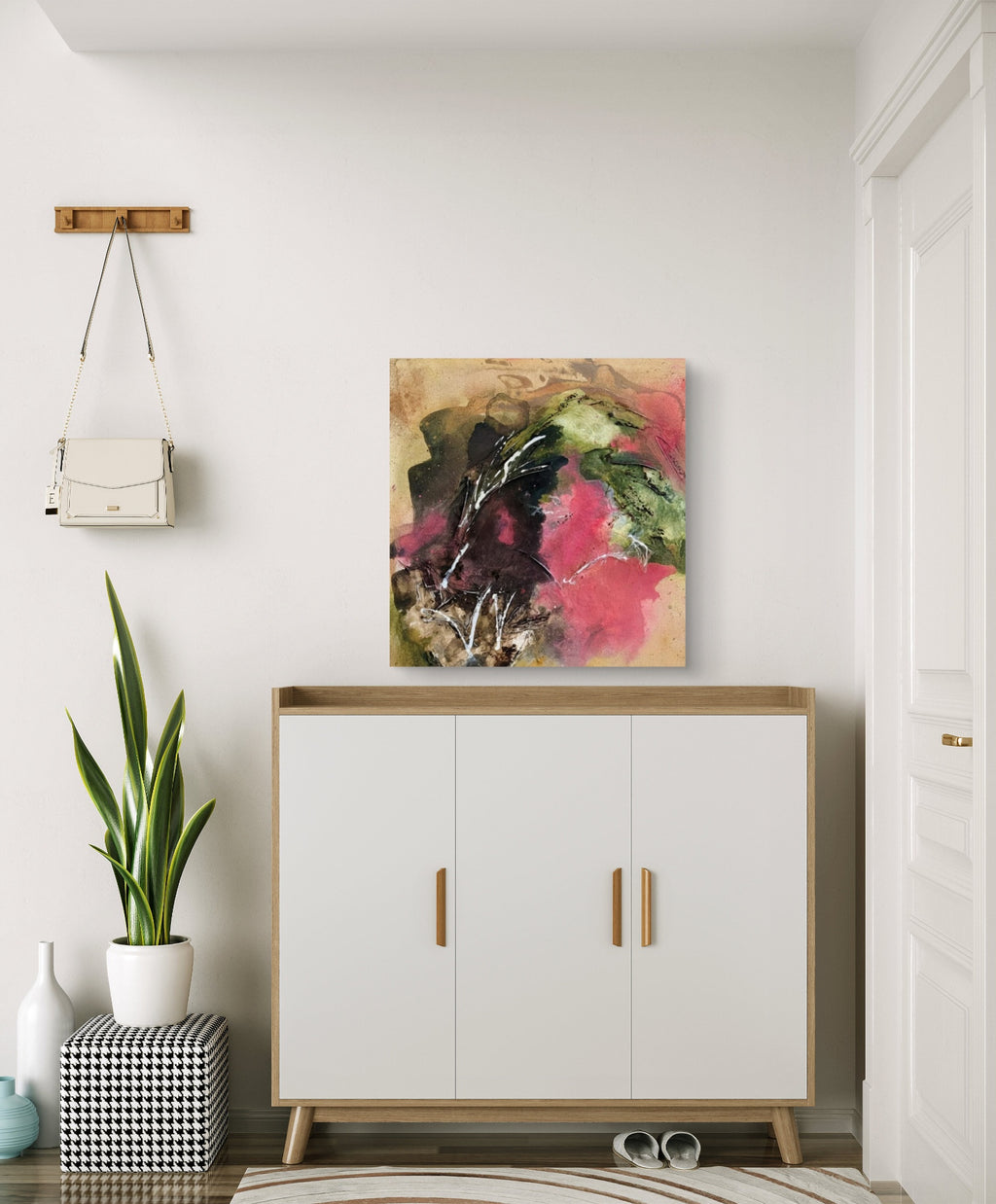 Bloom Series Without Permission Mixed Media Abstract canvas painting Kim Depa Studio Southwest Michigan