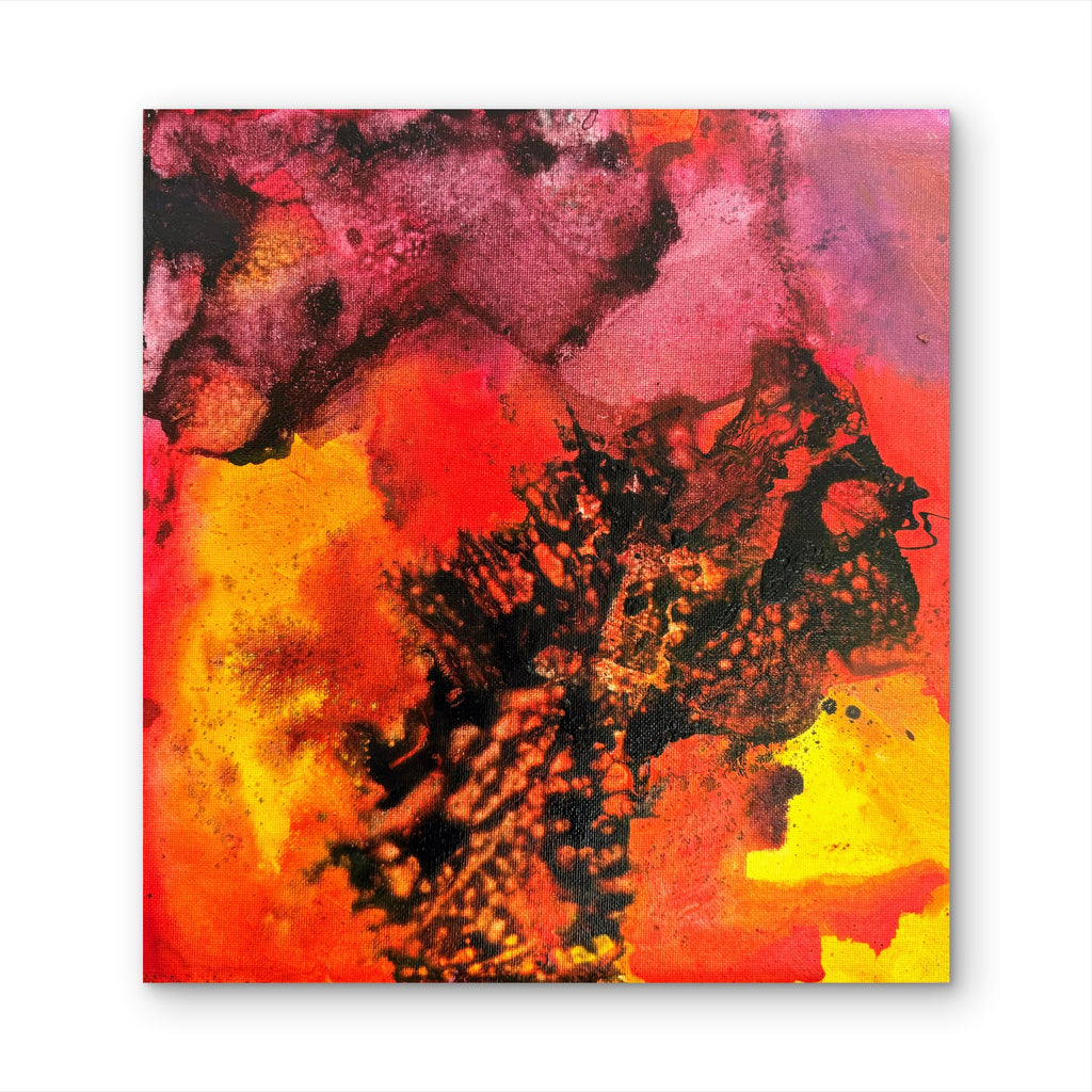 Fire Series She's Not Angry She's Awake Abstract Mixed Media painting on canvas Kim Depa Studio Southwest Michigan