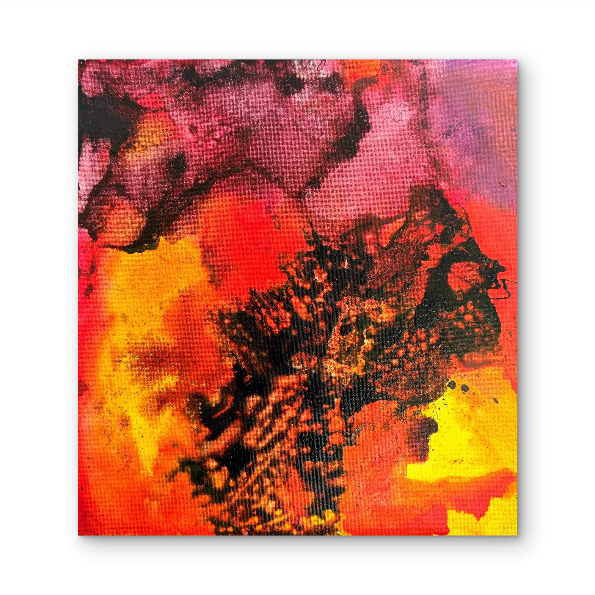 Fire Series She's Not Angry She's Awake Abstract Mixed Media painting on canvas Kim Depa Studio Southwest Michigan